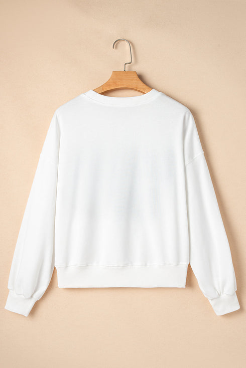 Varsity Letter Game Day Graphic Crew Neck Sweatshirt