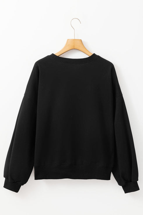 Varsity Letter Game Day Graphic Crew Neck Sweatshirt