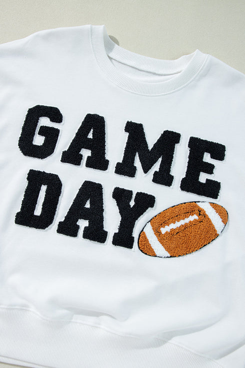 Varsity Letter Game Day Graphic Crew Neck Sweatshirt