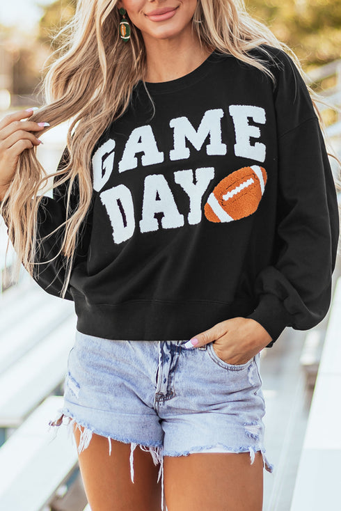 Varsity Letter Game Day Graphic Crew Neck Sweatshirt