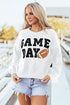 Varsity Letter Game Day Graphic Crew Neck Sweatshirt