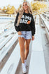 Varsity Letter Game Day Graphic Crew Neck Sweatshirt