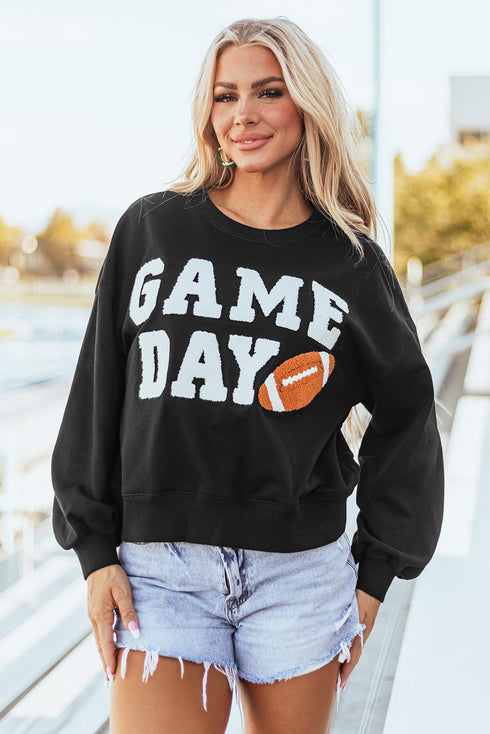 Varsity Letter Game Day Graphic Crew Neck Sweatshirt