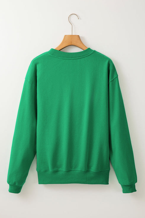 Varsity Letter Graphic Crew Neck Pullover Sweatshirt
