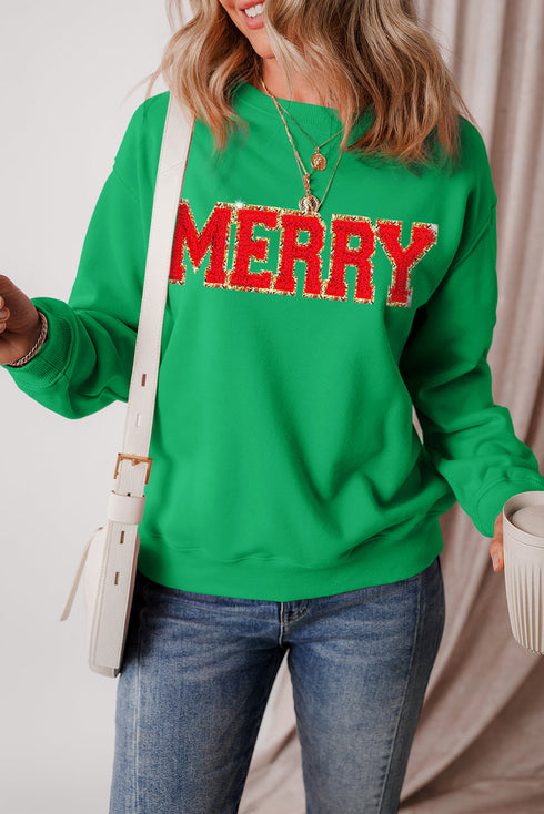 Varsity Letter Graphic Crew Neck Pullover Sweatshirt