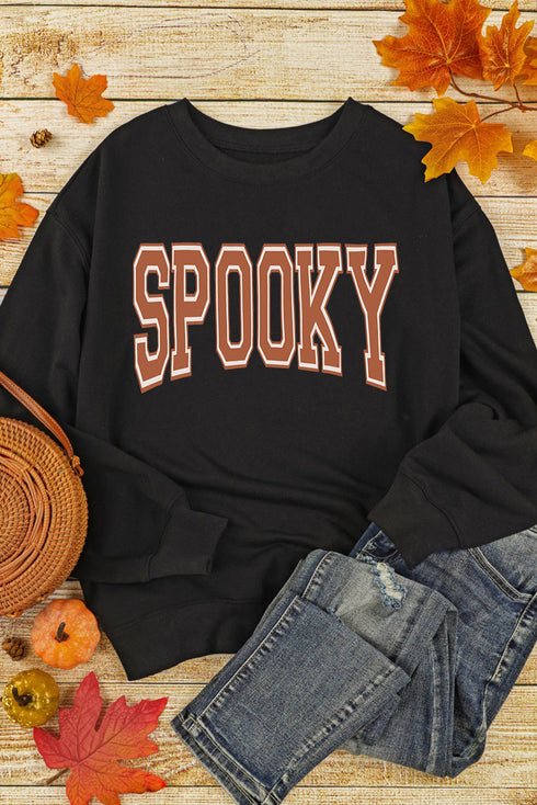 Varsity Letter Graphic Crewneck Pullover Sweatshirt