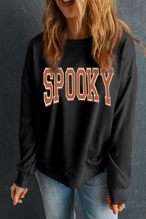 Varsity Letter Graphic Crewneck Pullover Sweatshirt
