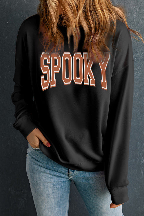 Varsity Letter Graphic Crewneck Pullover Sweatshirt