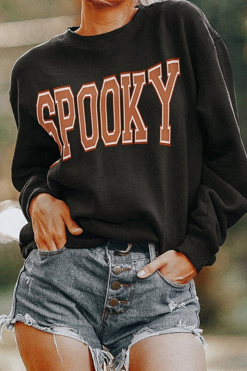 Varsity Letter Graphic Crewneck Pullover Sweatshirt