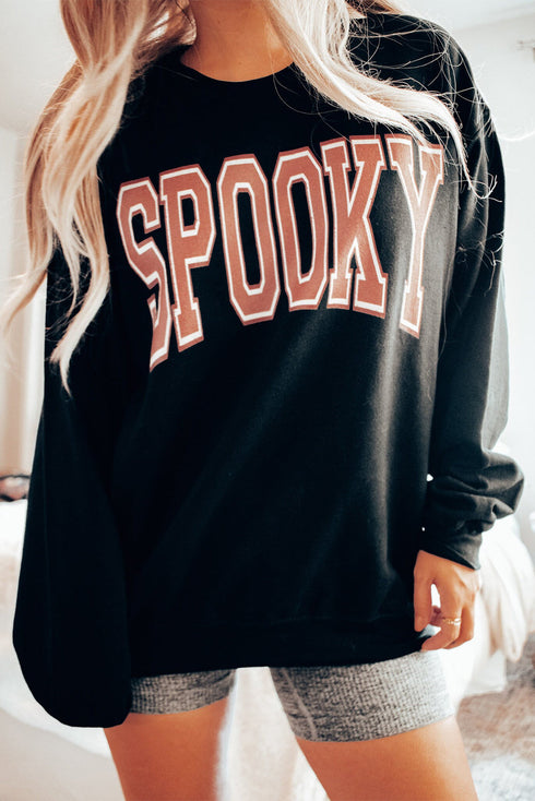 Varsity Letter Graphic Crewneck Pullover Sweatshirt