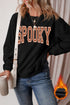 Varsity Letter Graphic Crewneck Pullover Sweatshirt