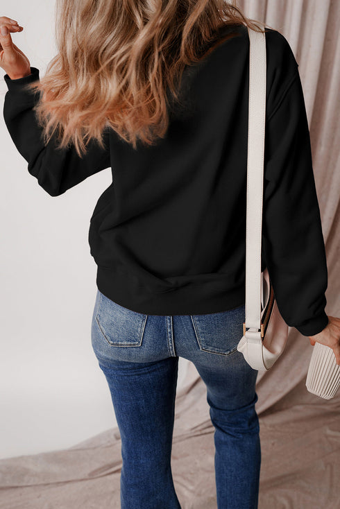 Varsity Letter Graphic Crewneck Pullover Sweatshirt