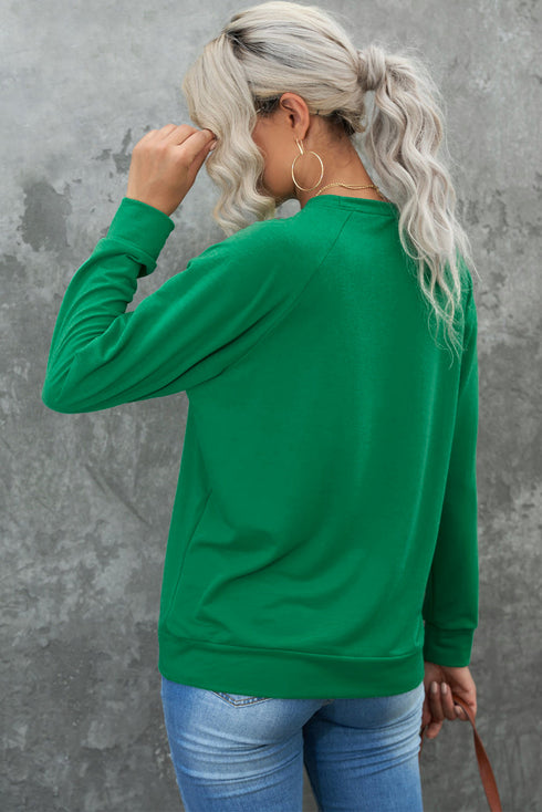 Varsity Letter Graphic Print Crew Neck Pullover Sweatshirt