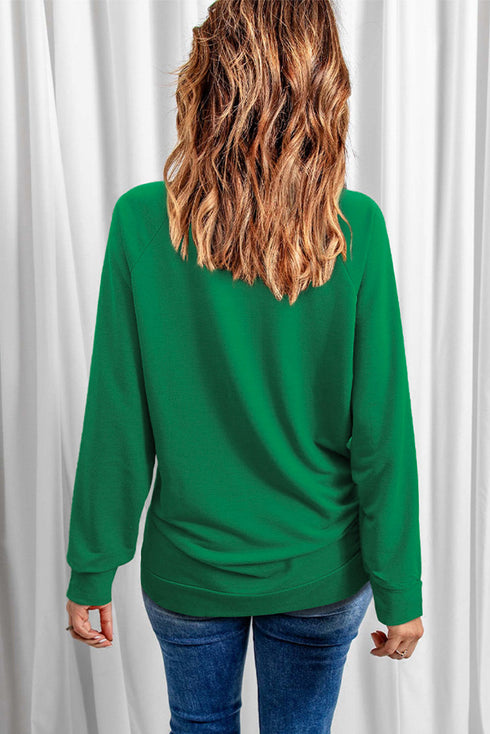 Varsity Letter Graphic Print Crew Neck Pullover Sweatshirt