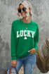Varsity Letter Graphic Print Crew Neck Pullover Sweatshirt