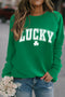 Varsity Letter Graphic Print Crew Neck Pullover Sweatshirt