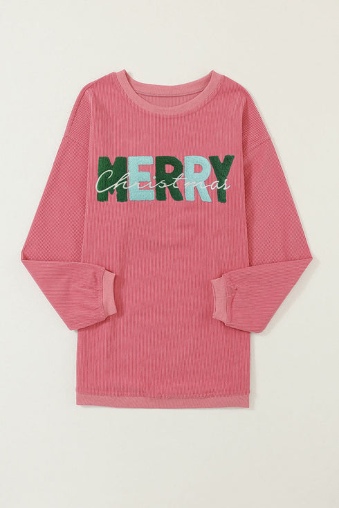 Varsity Letter Graphic Textured Corduroy Pullover