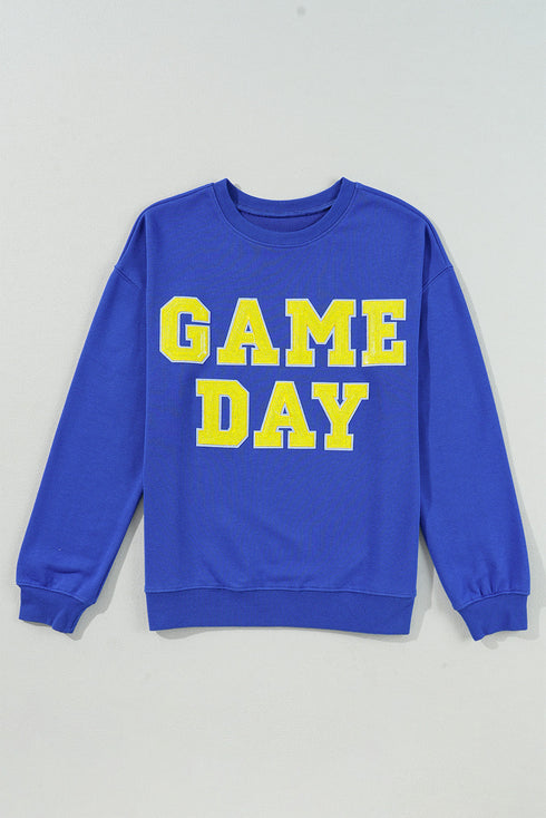 Varsity Letter Sequin Graphic Crew Neck Sweatshirt