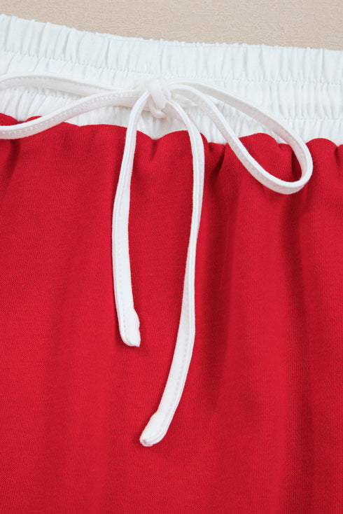 Varsity Stripe Contrast Trim Pullover Skort Two Piece Dress