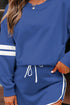 Varsity Stripe Contrast Trim Pullover Skort Two Piece Dress