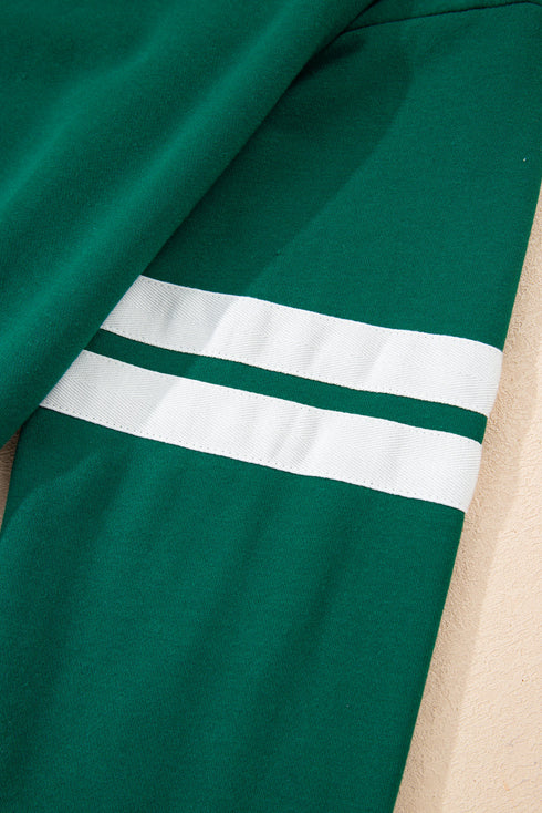 Varsity Stripe Contrast Trim Pullover Skort Two Piece Dress