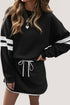 Varsity Stripe Contrast Trim Pullover Skort Two Piece Dress