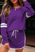 Varsity Stripe Contrast Trim Pullover Skort Two Piece Dress