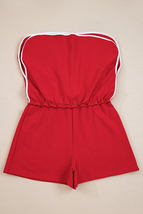 Varsity Stripe Contrast Trim Pullover Skort Two Piece Dress