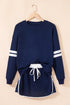 Varsity Stripe Contrast Trim Pullover Skort Two Piece Dress