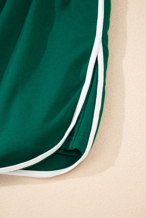 Varsity Stripe Contrast Trim Pullover Skort Two Piece Dress