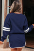 Varsity Stripe Contrast Trim Pullover Skort Two Piece Dress