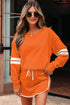 Varsity Stripe Contrast Trim Pullover Skort Two Piece Dress