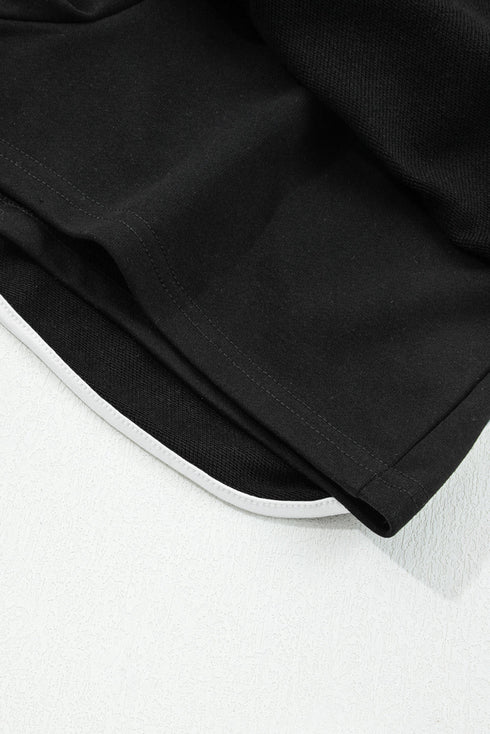 Varsity Stripe Contrast Trim Pullover Skort Two Piece Dress