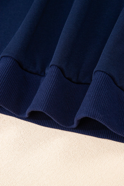 Varsity Stripe Contrast Trim Pullover Skort Two Piece Dress