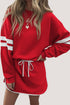 Varsity Stripe Contrast Trim Pullover Skort Two Piece Dress