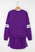 Varsity Stripe Contrast Trim Pullover Skort Two Piece Dress