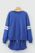 Varsity Stripe Contrast Trim Pullover Skort Two Piece Dress