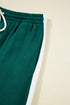 Varsity Stripe Contrast Trim Pullover Wide Leg Pant Set