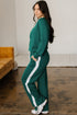 Varsity Stripe Contrast Trim Pullover Wide Leg Pant Set