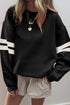 Varsity Stripe Drop Shoulder Oversized Crewneck Sweatshirt
