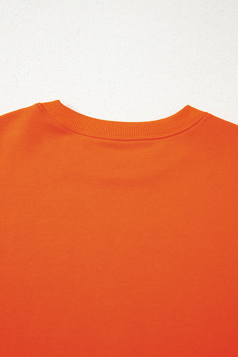 Varsity Stripe Drop Shoulder Oversized Crewneck Sweatshirt