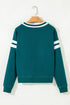 Varsity Stripe Relaxed Fit Crew Neck Pullover Sweatshirt