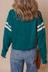 Varsity Stripe Relaxed Fit Crew Neck Pullover Sweatshirt