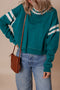Varsity Stripe Relaxed Fit Crew Neck Pullover Sweatshirt