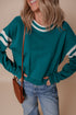 Varsity Stripe Relaxed Fit Crew Neck Pullover Sweatshirt