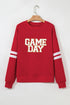 Varsity Stripe Sparkle Letter Crew Neck Sweatshirt