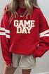 Varsity Stripe Sparkle Letter Crew Neck Sweatshirt