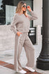 Varsity Striped Detail Crewneck Pullover Wide Leg Pant Set