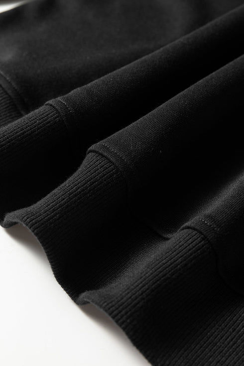Varsity Striped Detail Crewneck Pullover Wide Leg Pant Set