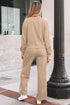 Varsity Striped Detail Crewneck Pullover Wide Leg Pant Set
